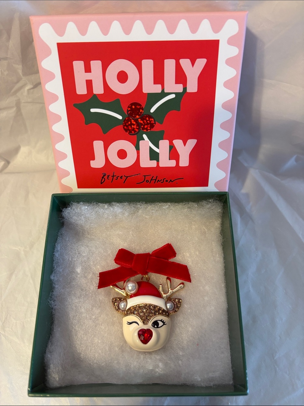 Betsy Johnson Reindeer Brooch NWT